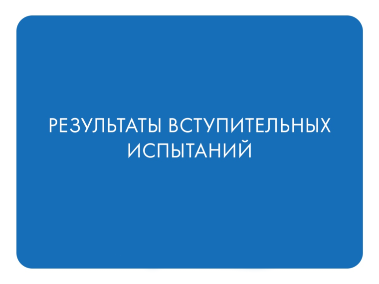 Результаты вступительного испытания по английскому языку.